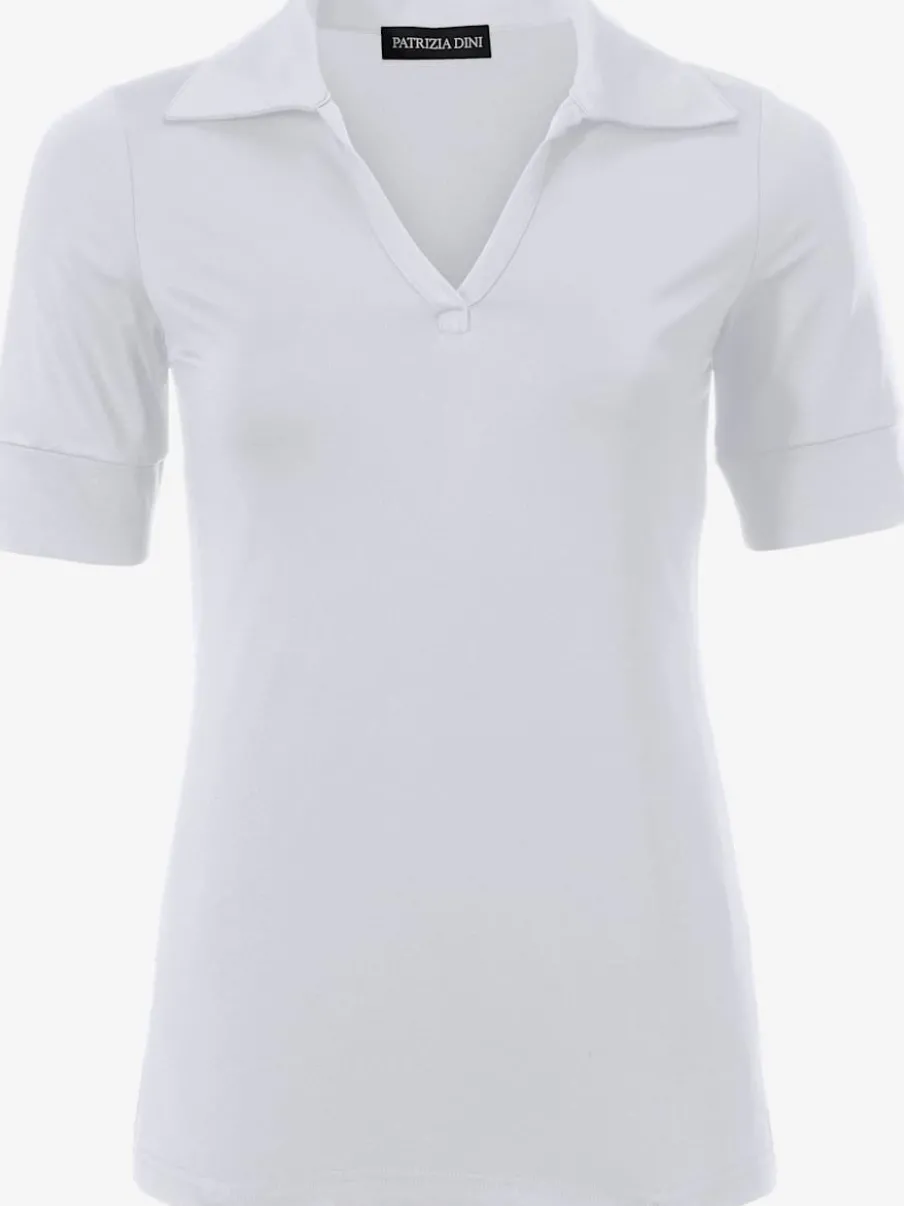 T-shirt à col V avec manches courtes et coupe cintrée