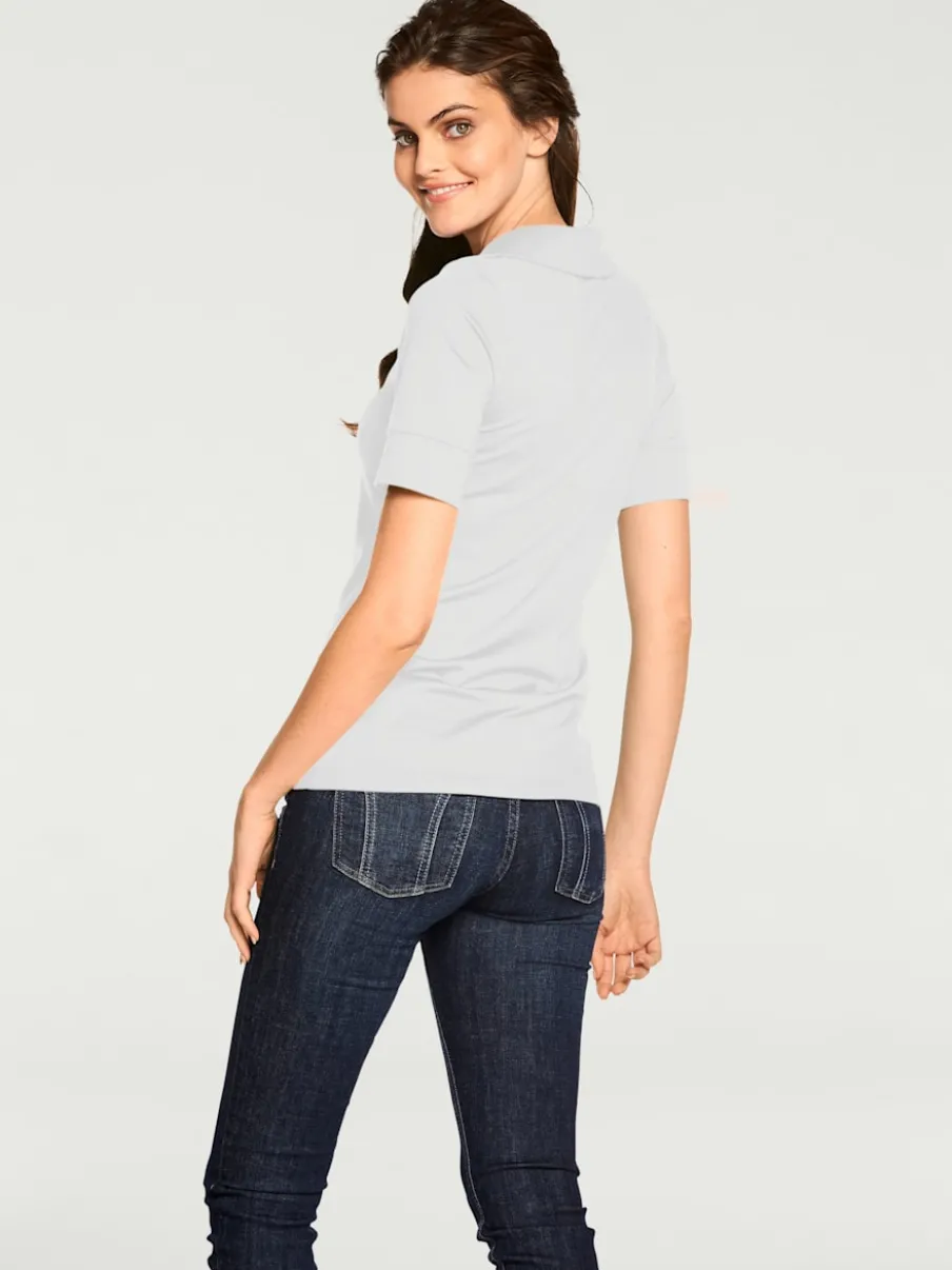 T-shirt à col V avec manches courtes et coupe cintrée