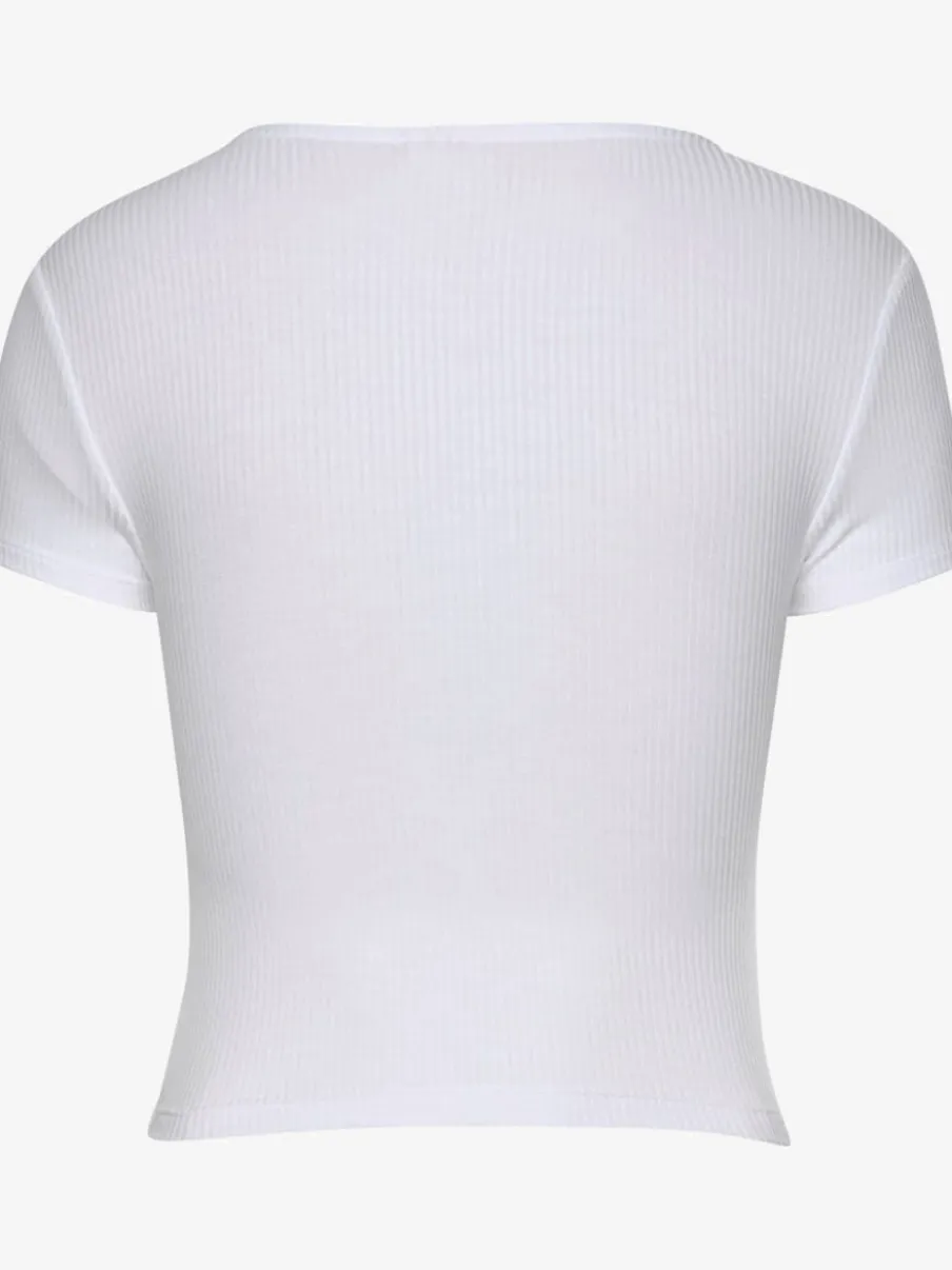 T-shirt court à encolure en V et manches courtes