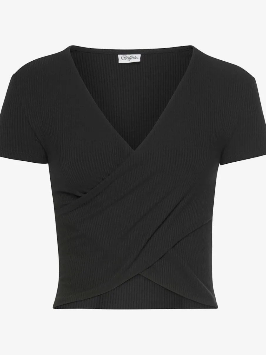T-shirt court à encolure en V et manches courtes