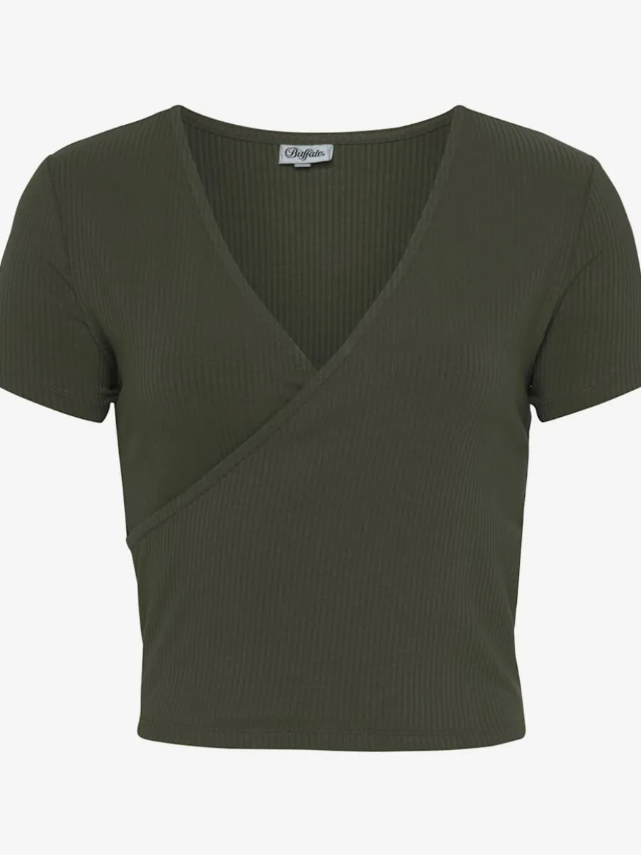 T-shirt court à encolure en V et manches courtes