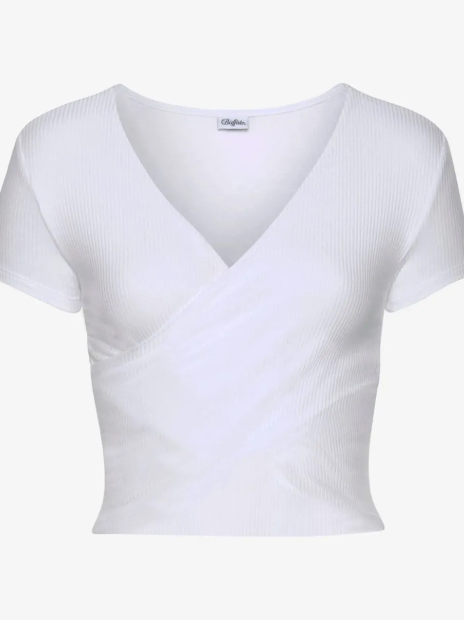 T-shirt court à encolure en V et manches courtes