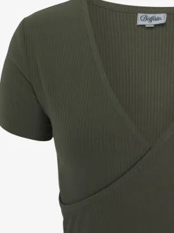 T-shirt court à encolure en V et manches courtes