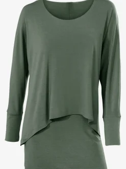 T-shirt décontracté encolure ronde manches chauve-souris fluide