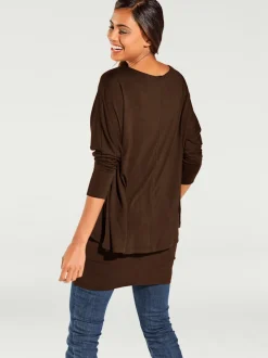 T-shirt décontracté encolure ronde manches chauve-souris fluide