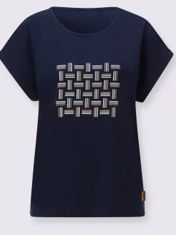 T-shirt décontracté en pur coton avec encolure ronde et motif graphique