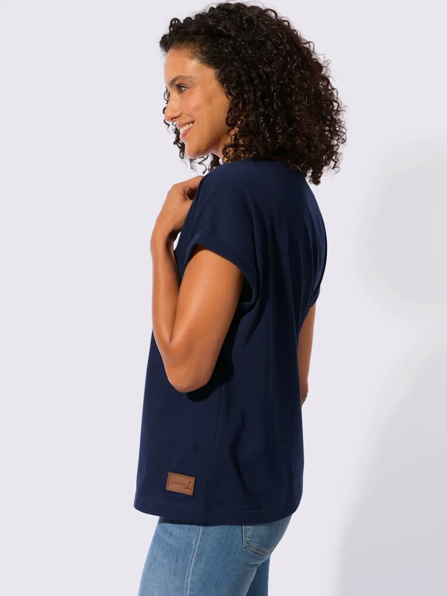 T-shirt décontracté en pur coton avec encolure ronde et motif graphique