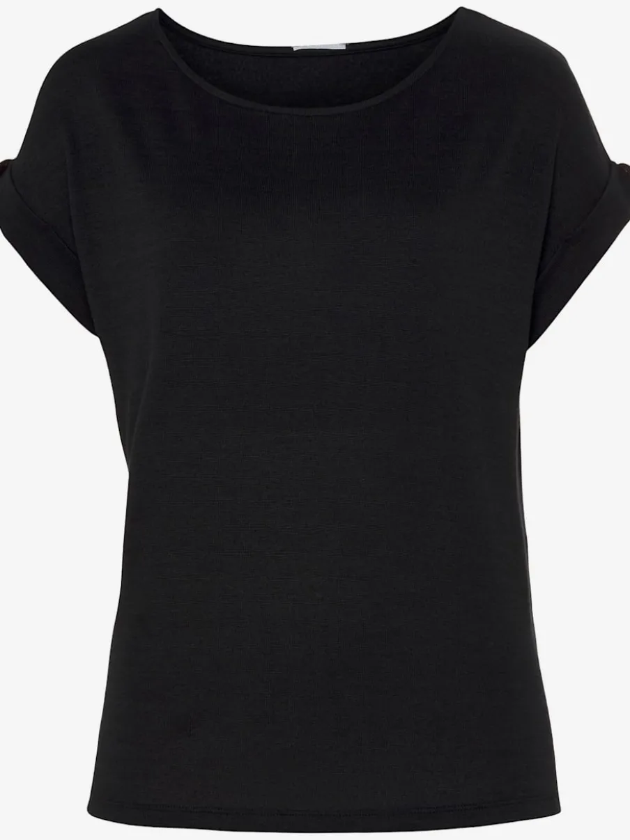 T-shirt décontracté à manches courtes avec bouton décoratif