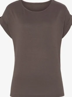 T-shirt décontracté à manches courtes avec bouton décoratif