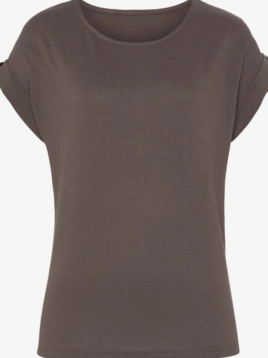 T-shirt décontracté à manches courtes avec bouton décoratif