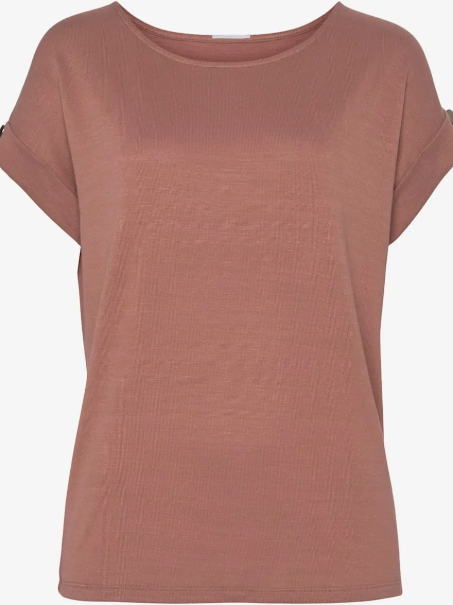 T-shirt décontracté à manches courtes avec bouton décoratif