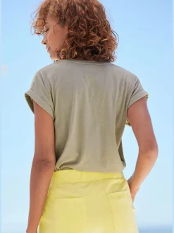 T-shirt décontracté manches courtes grand imprimé devant