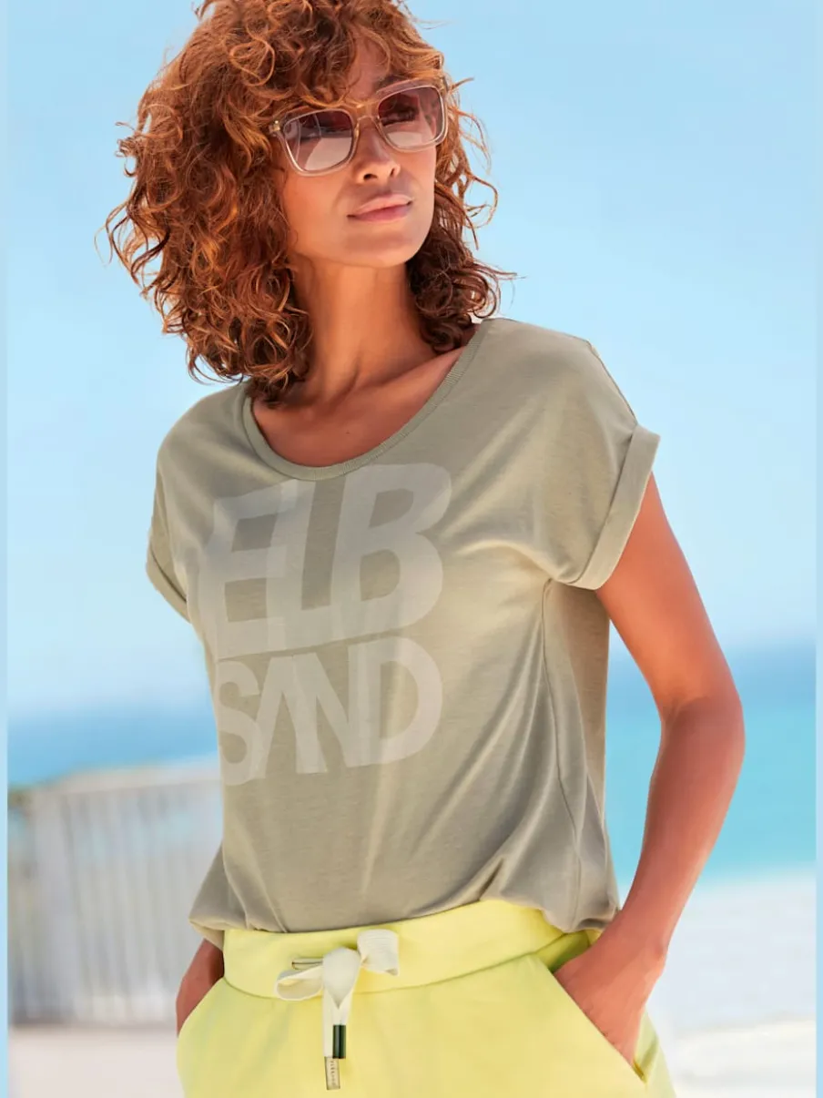 T-shirt décontracté manches courtes grand imprimé devant