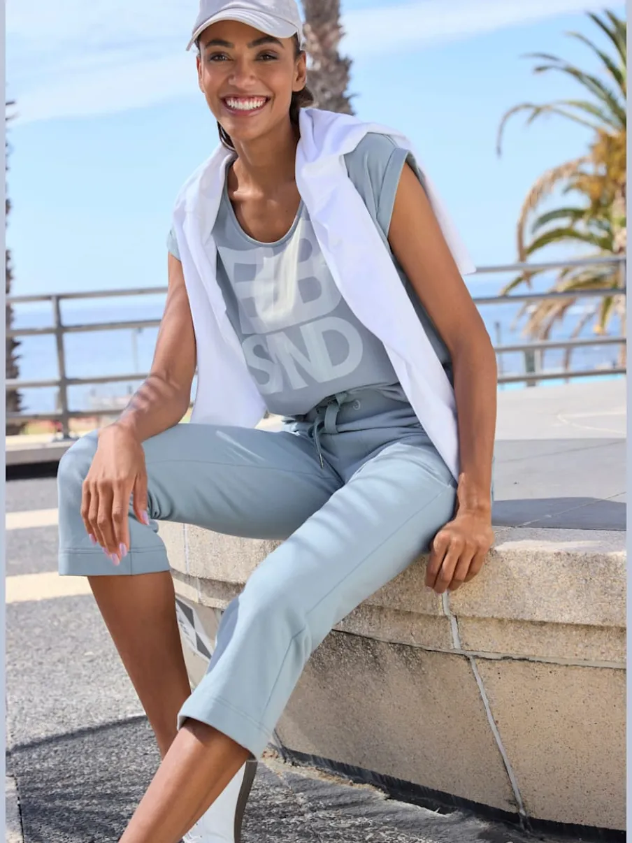 T-shirt décontracté manches courtes grand imprimé devant
