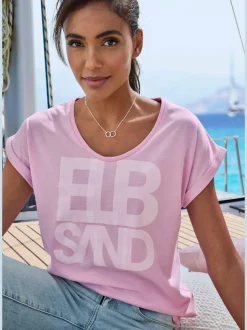 T-shirt décontracté manches courtes grand imprimé devant