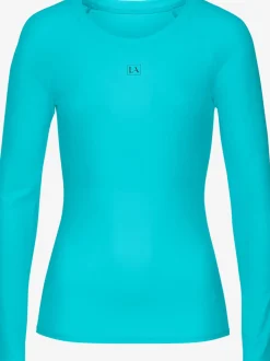 T-shirt de bain à manches longues avec coupe près du corps et design sportif