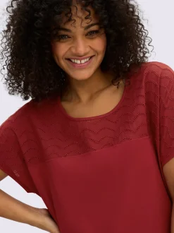 T-shirt dentelle ajourée