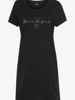 T-shirt de nuit ample avec imprimé et manches courtes
