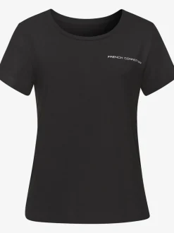 T-shirt de nuit col rond avec inscription poitrine douce