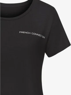 T-shirt de nuit col rond avec inscription poitrine douce
