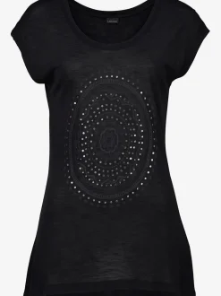 T-shirt de plage avec col arrondi et manches courtes à imprimé graphique