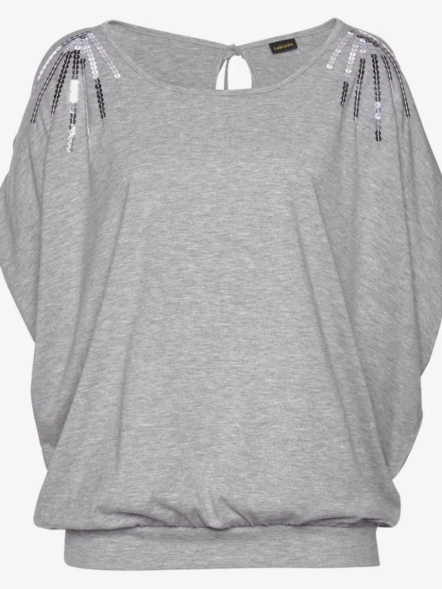 T-shirt de plage avec décolleté arrondi et fentes aux manches