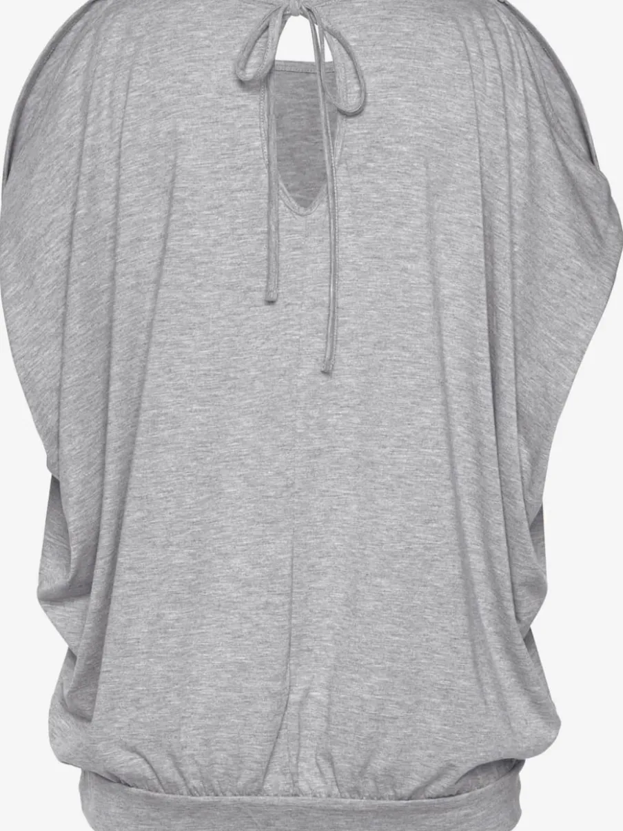 T-shirt de plage avec décolleté arrondi et fentes aux manches
