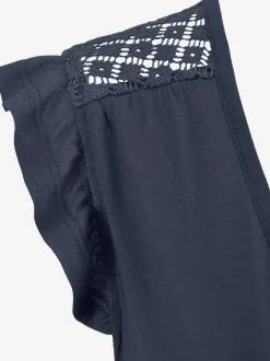T-shirt de plage à encolure avec fente et volants