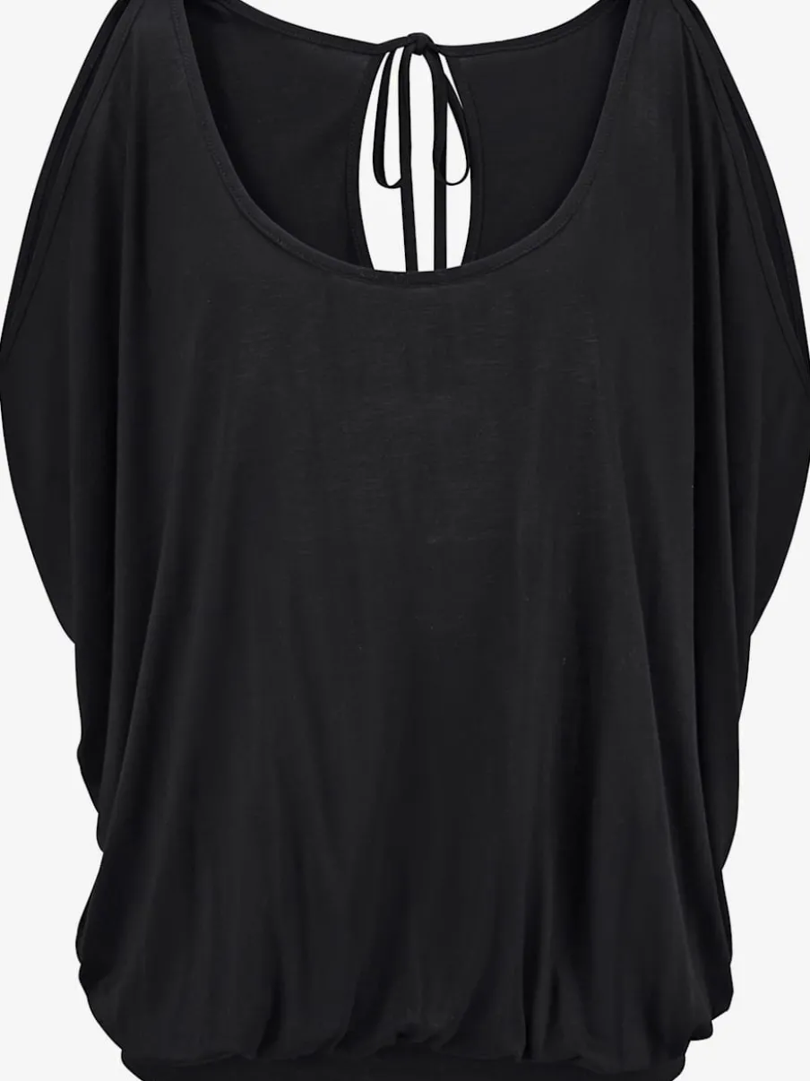 T-shirt de plage à encolure ronde avec fentes aux manches