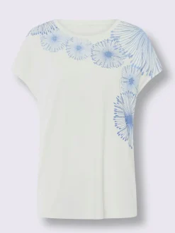 T-shirt doux avec imprimé placé et détails brillants