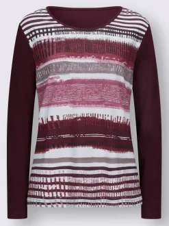 T-shirt doux à manches longues avec motif graphique unique