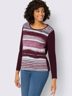 T-shirt doux à manches longues avec motif graphique unique