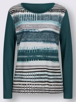 T-shirt doux à manches longues avec motif graphique unique