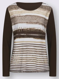 T-shirt doux à manches longues avec motif graphique unique