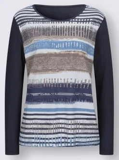 T-shirt doux à manches longues avec motif graphique unique