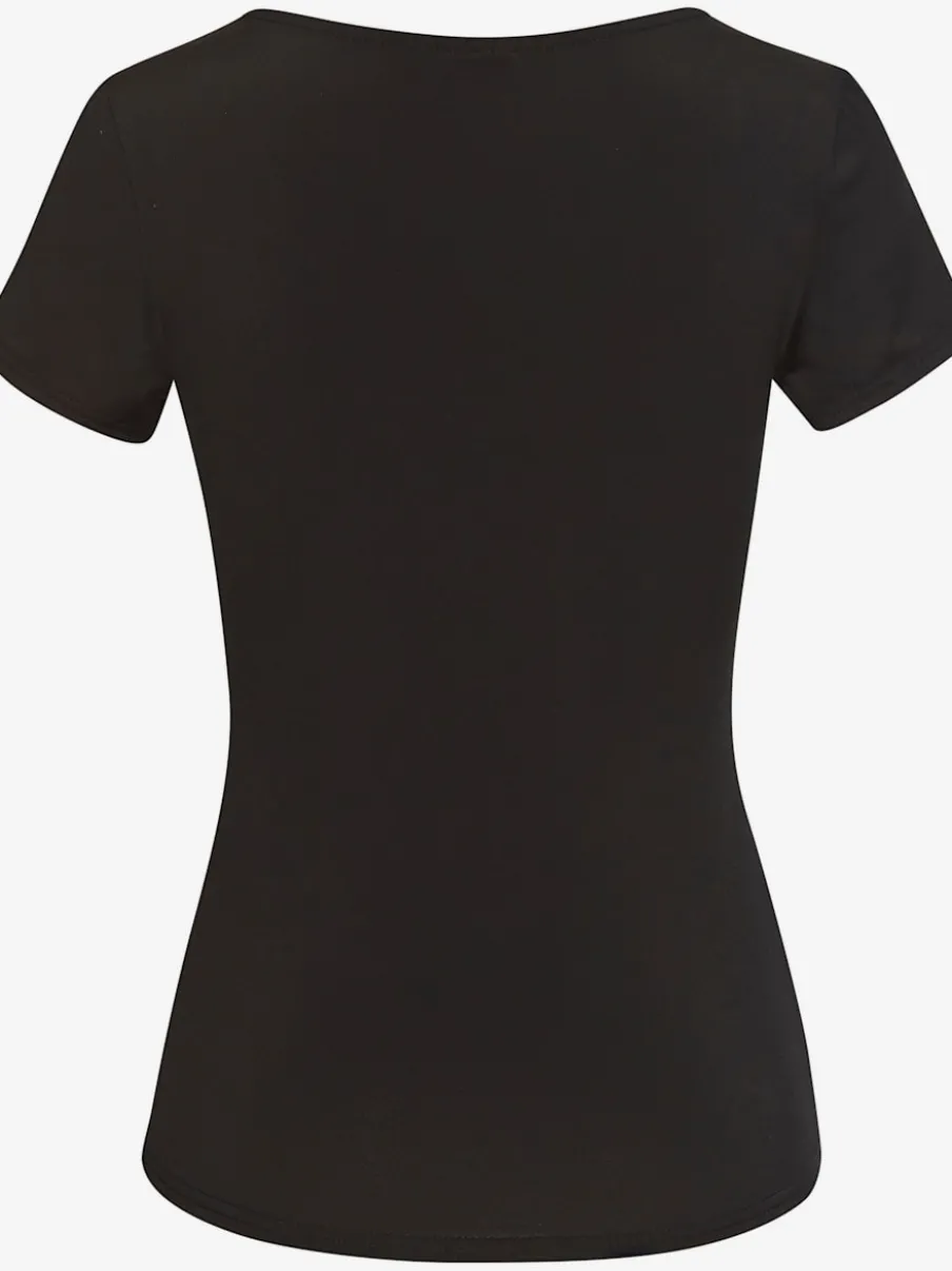T-shirt à encolure carrée et manches ajustées en matière extensible