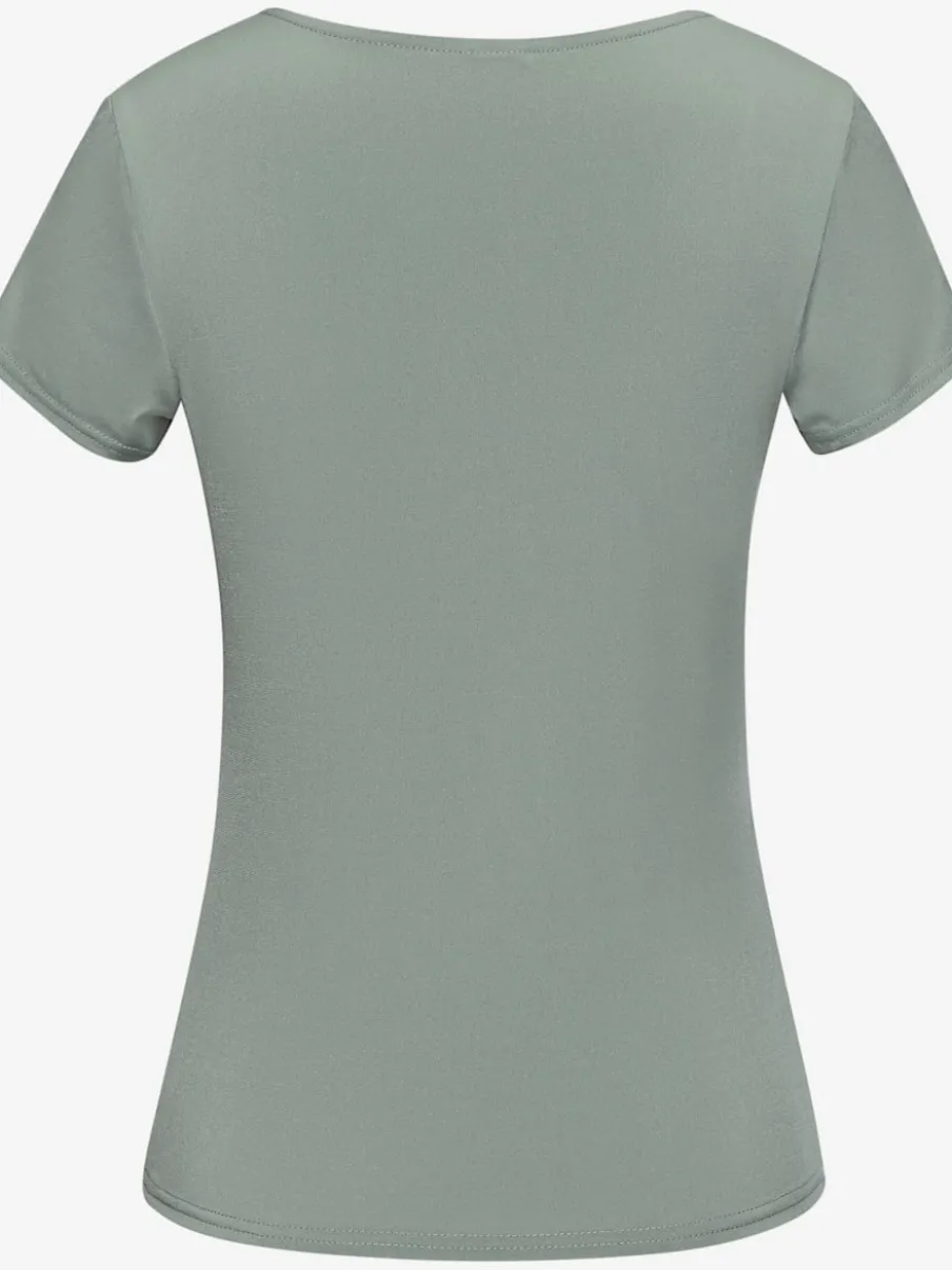 T-shirt à encolure carrée et manches ajustées en matière extensible