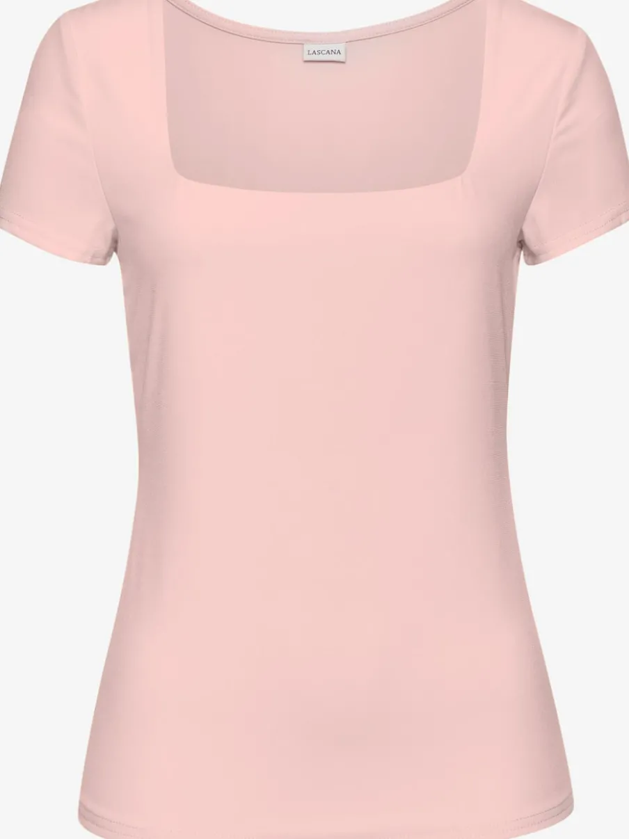 T-shirt à encolure carrée et manches ajustées en matière extensible