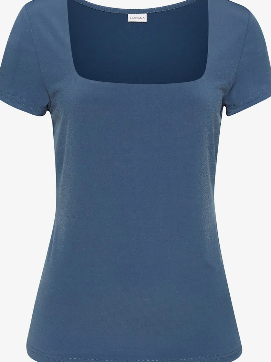 T-shirt à encolure carrée et manches ajustées en matière extensible
