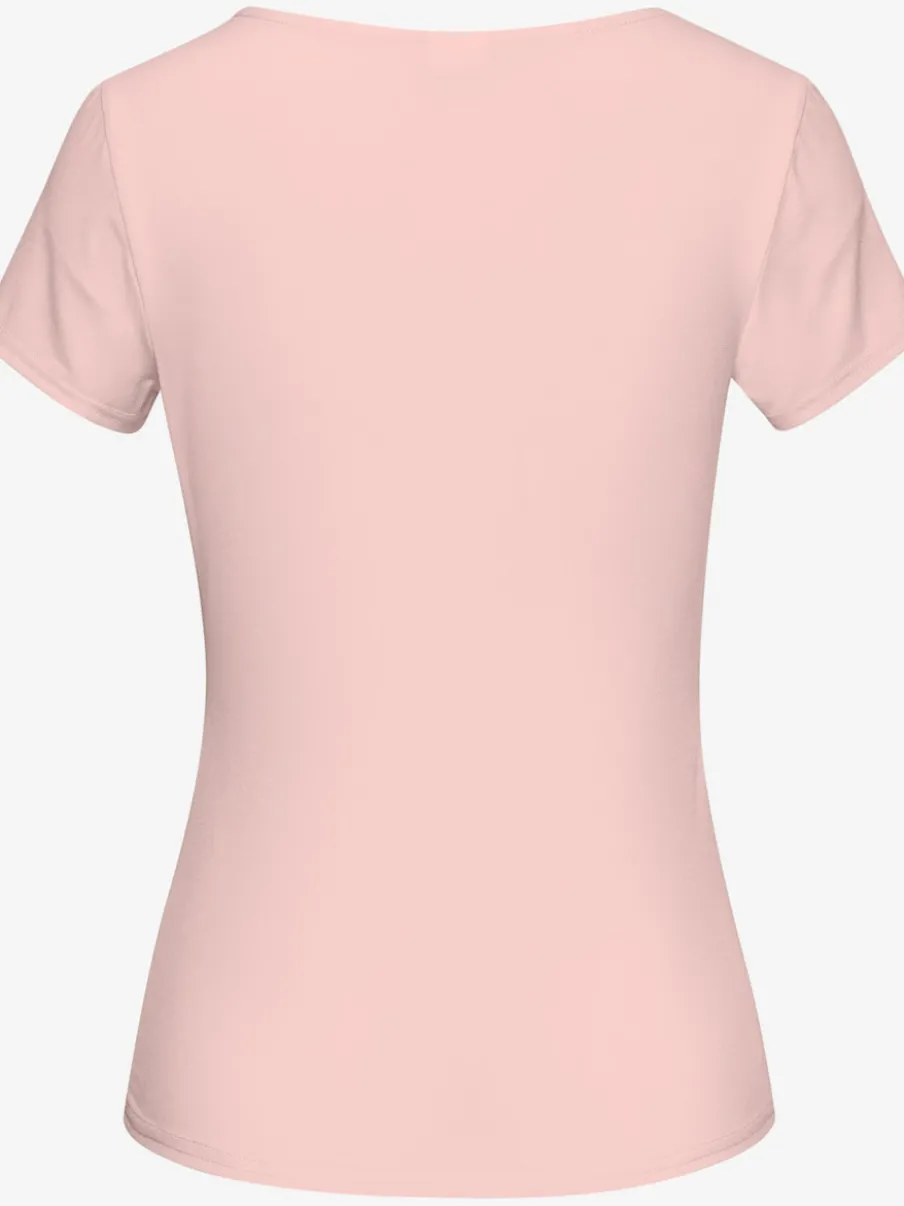 T-shirt à encolure carrée et manches ajustées en matière extensible