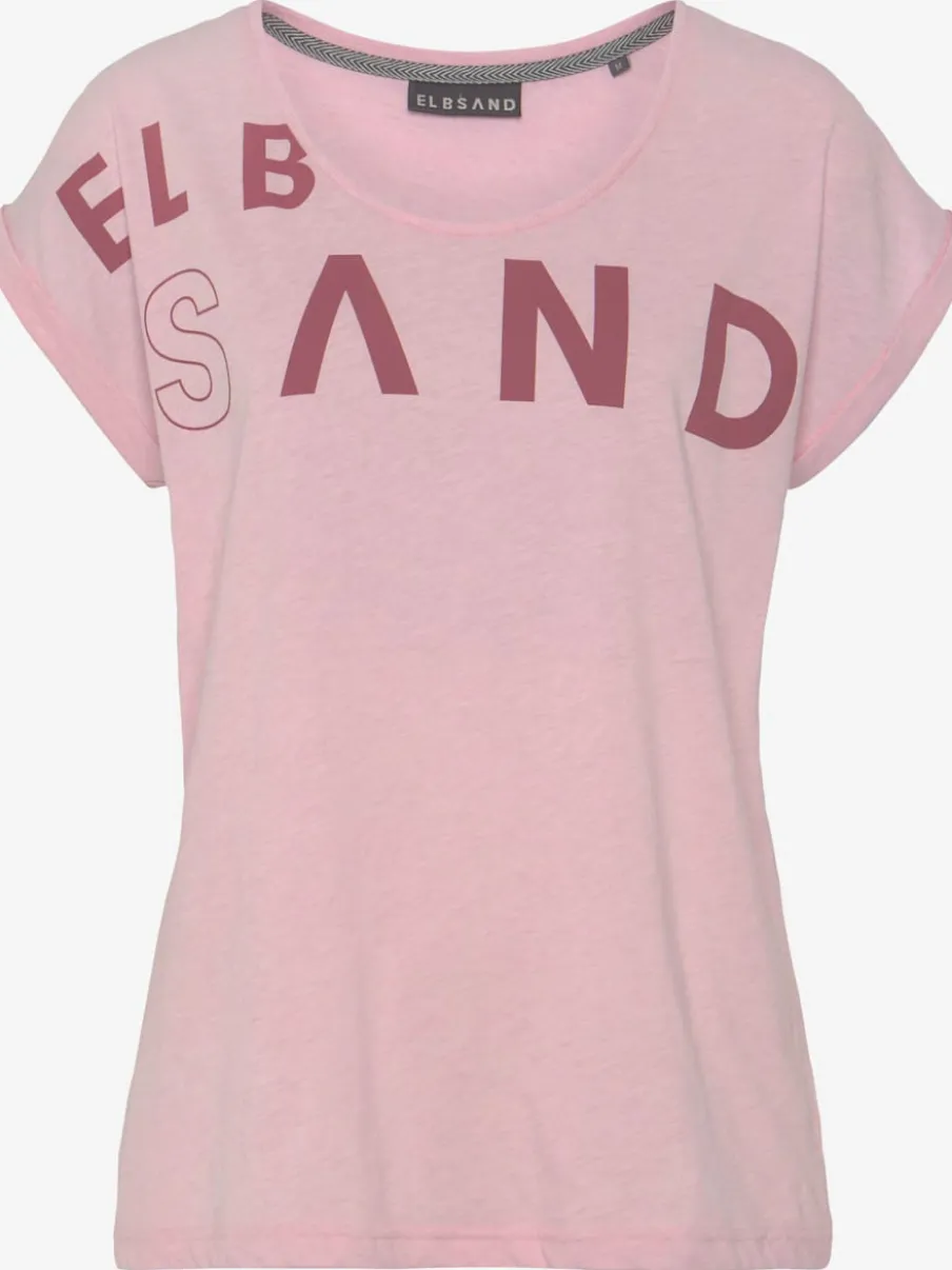 T-shirt à encolure côtelée avec logo imprimé devant