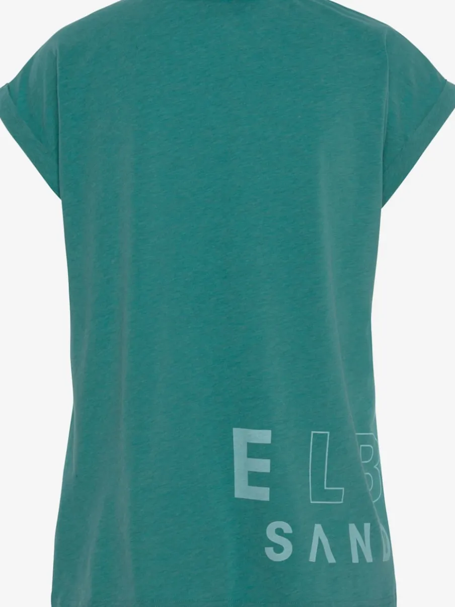 T-shirt à encolure côtelée avec logo imprimé devant