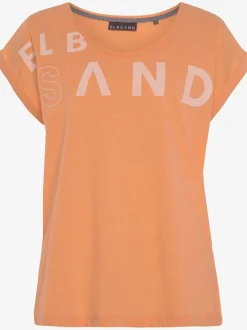 T-shirt à encolure côtelée avec logo imprimé devant