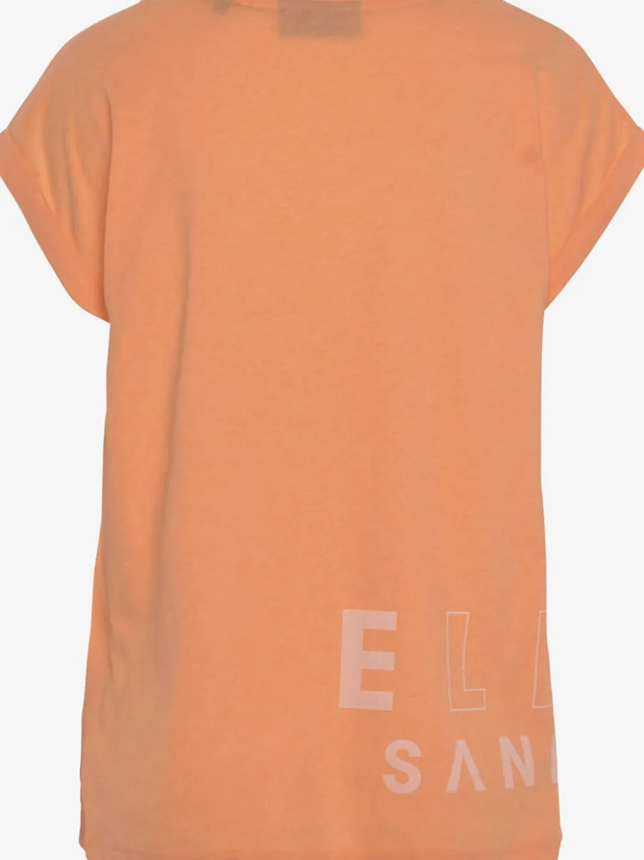 T-shirt à encolure côtelée avec logo imprimé devant