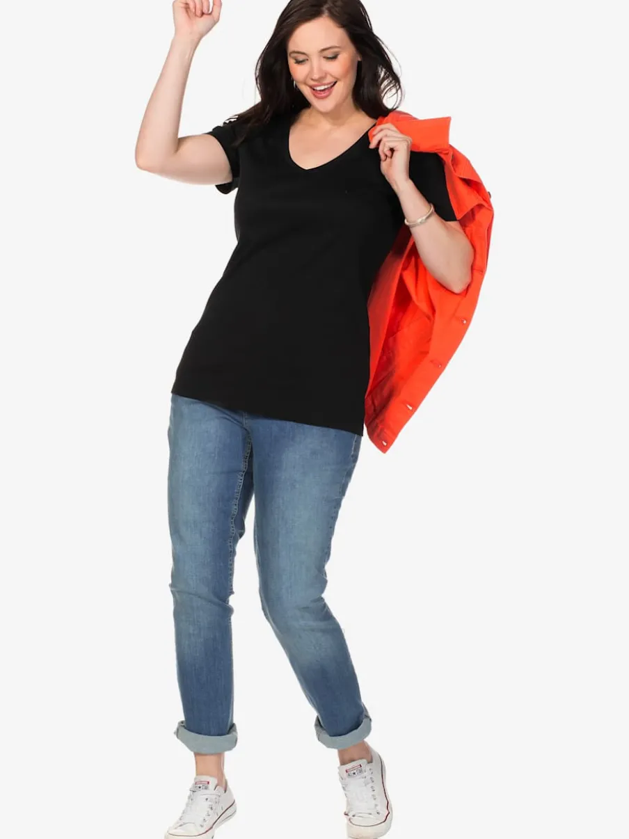 T-shirt encolure en v affinante