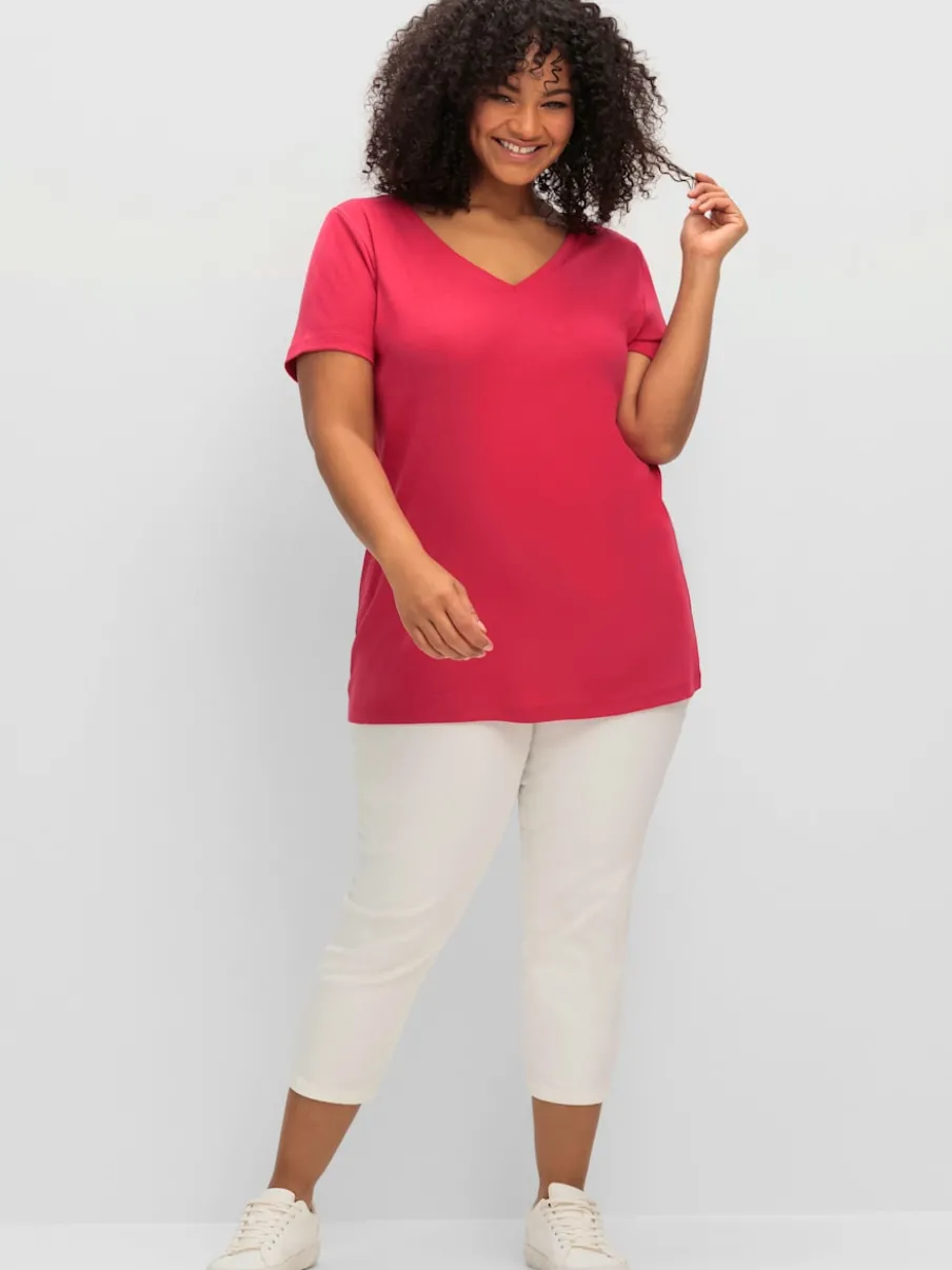 T-shirt encolure en v affinante