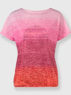 T-shirt à encolure ronde avec imprimé brillant léger