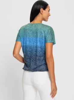 T-shirt à encolure ronde avec imprimé brillant léger