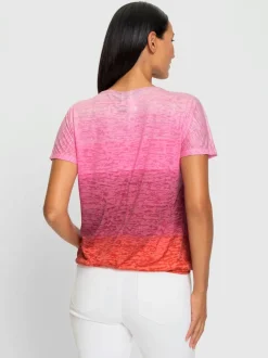T-shirt à encolure ronde avec imprimé brillant léger