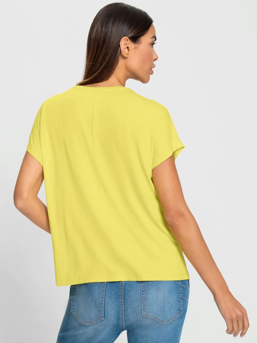 T-shirt à encolure ronde avec imprimé graphique et pierres